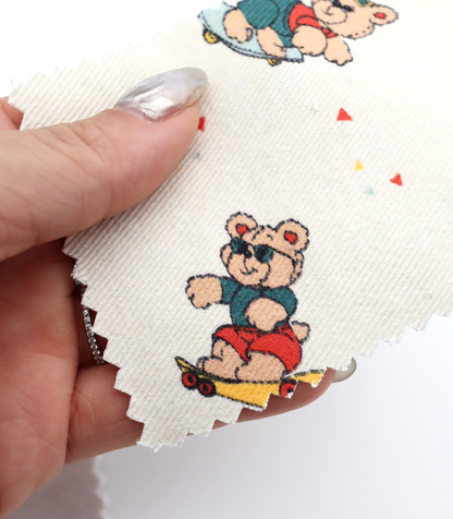 【25SS-219】スケボークマちゃんプリントツイル　/0.5ｙあたり=～1095円