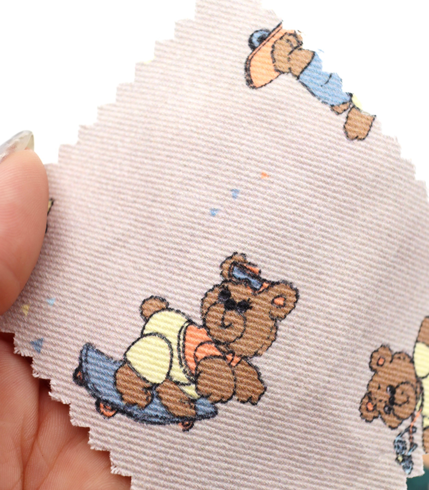 【25SS-219】スケボークマちゃんプリントツイル　/0.5ｙあたり=～1095円