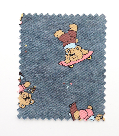 【25SS-219】スケボークマちゃんプリントツイル　/0.5ｙあたり=～1095円