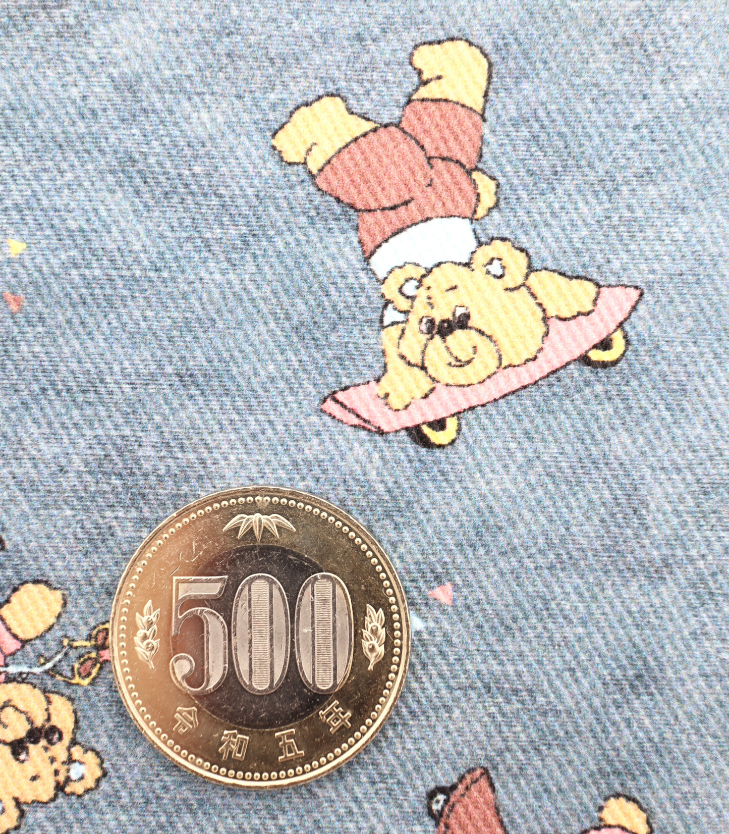 【25SS-219】スケボークマちゃんプリントツイル　/0.5ｙあたり=～1095円