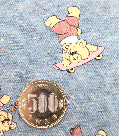 【25SS-219】スケボークマちゃんプリントツイル　/0.5ｙあたり=～1095円