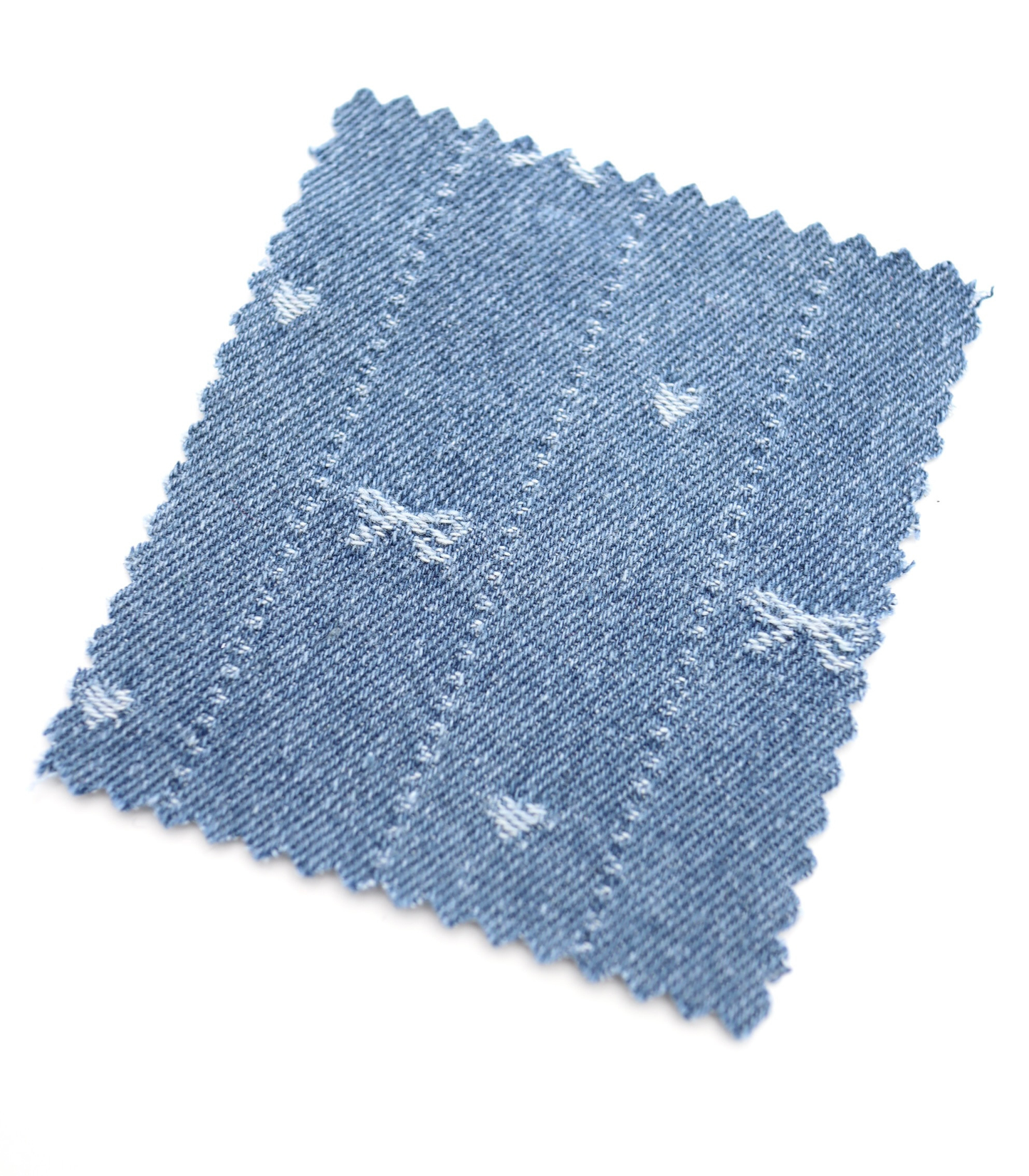 【25SS-060】リボン×ハート×ストライプジャガードデニム　/0.5ｙあたり=～1015円