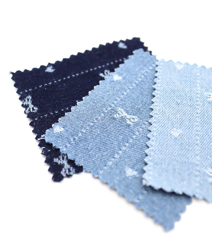 【25SS-060】リボン×ハート×ストライプジャガードデニム　/0.5ｙあたり=～1015円