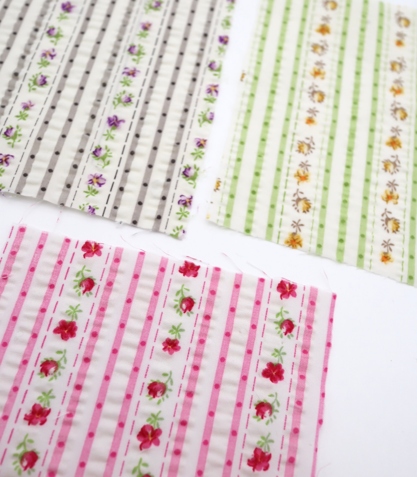 【25SS-446】花柄×ストライププリントサッカー　/0.5ｙあたり=～ 745円