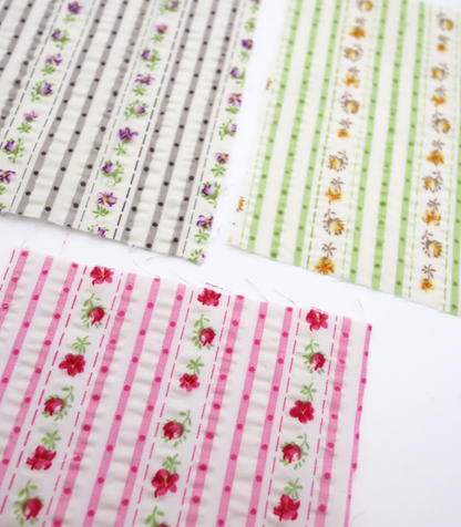 【25SS-446】花柄×ストライププリントサッカー　/0.5ｙあたり=～ 745円