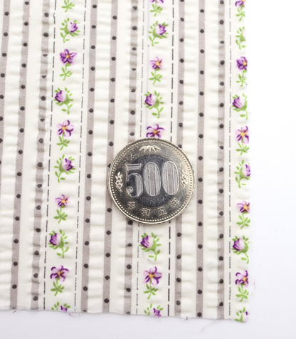 【25SS-446】花柄×ストライププリントサッカー　/0.5ｙあたり=～ 745円