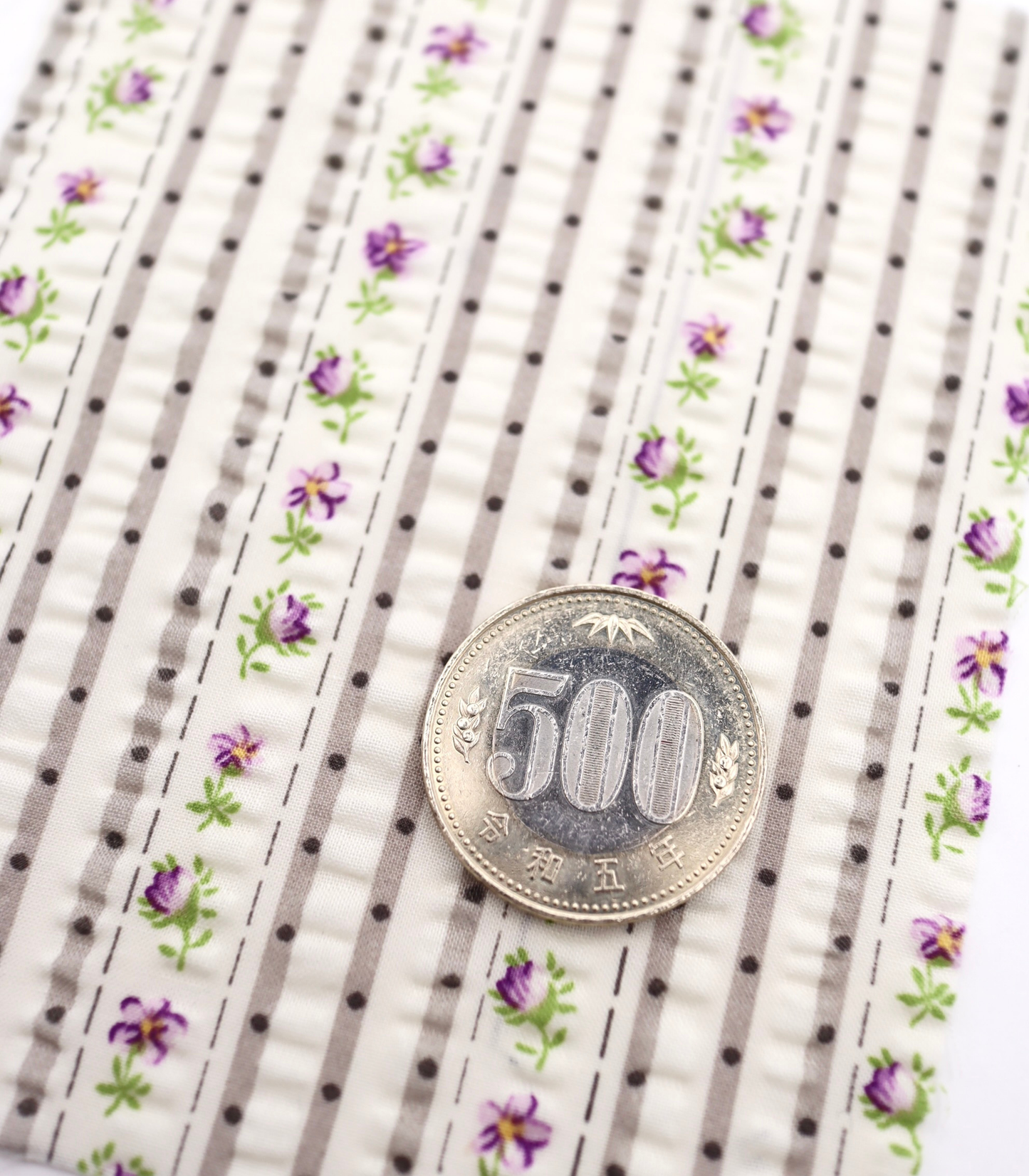 【25SS-446】花柄×ストライププリントサッカー　/0.5ｙあたり=～ 745円