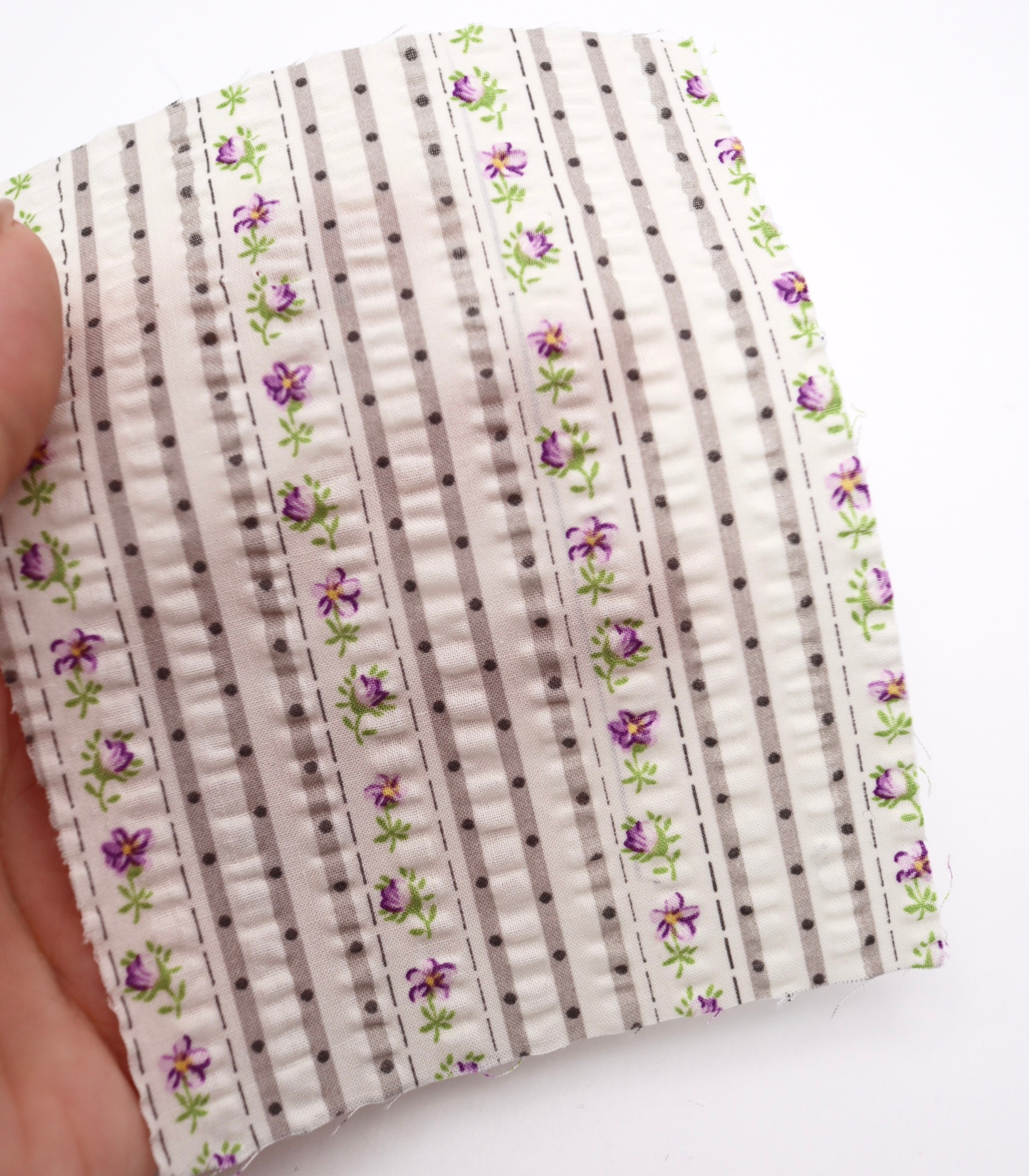 【25SS-446】花柄×ストライププリントサッカー　/0.5ｙあたり=～ 745円