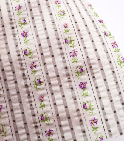 【25SS-446】花柄×ストライププリントサッカー　/0.5ｙあたり=～ 745円