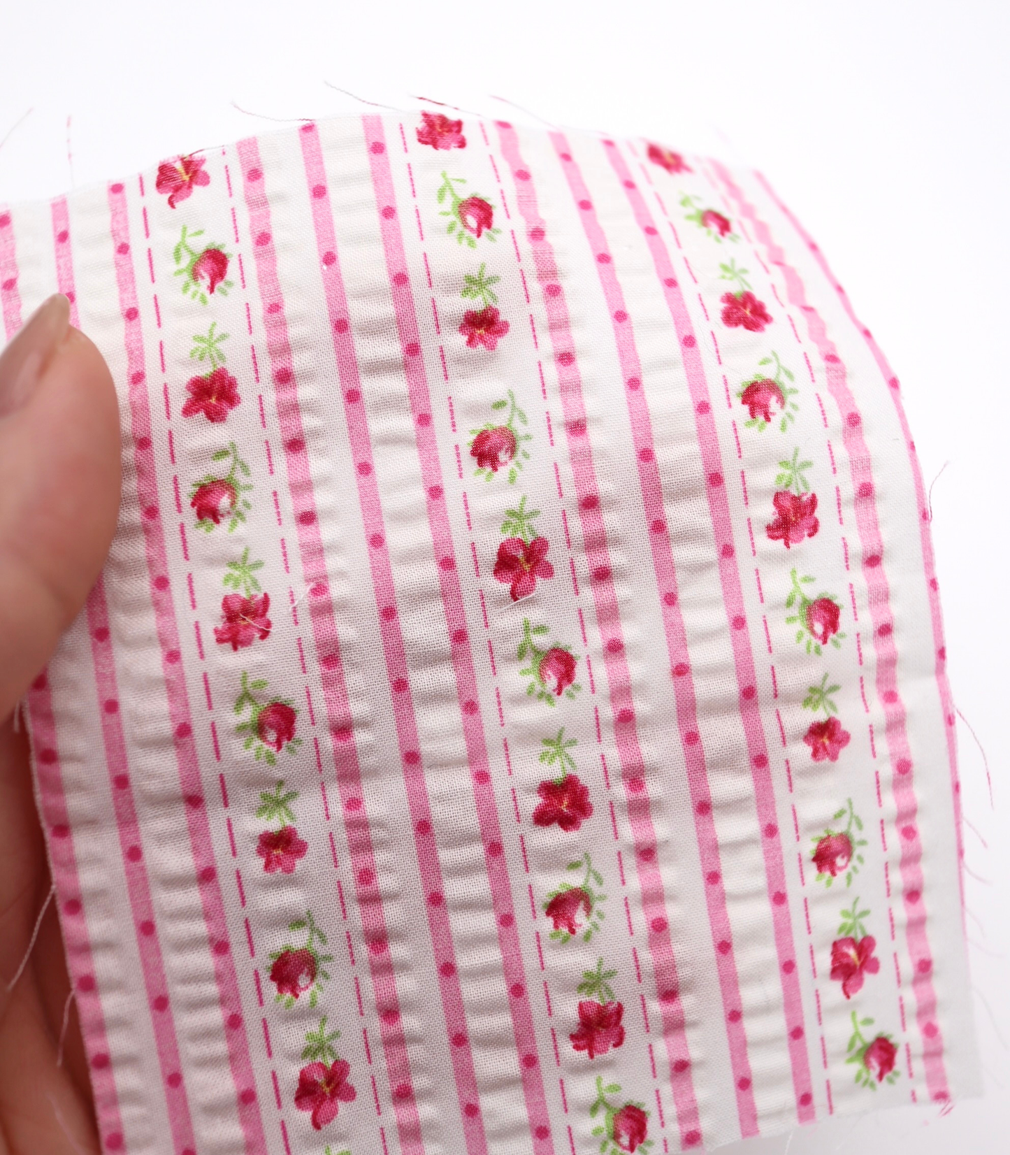 【25SS-446】花柄×ストライププリントサッカー　/0.5ｙあたり=～ 745円