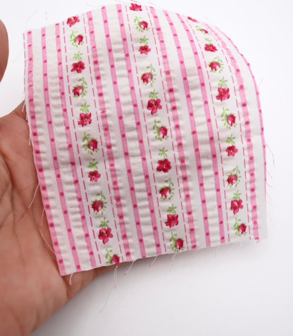 【25SS-446】花柄×ストライププリントサッカー　/0.5ｙあたり=～ 745円