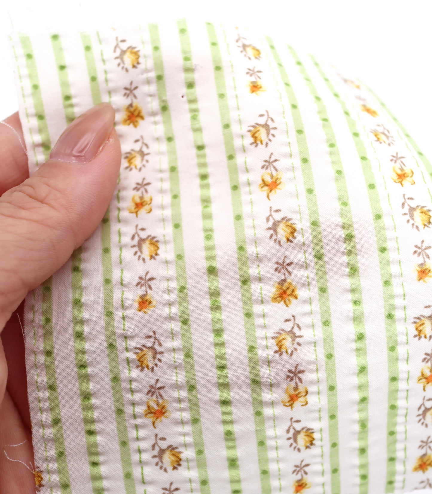 【25SS-446】花柄×ストライププリントサッカー　/0.5ｙあたり=～ 745円