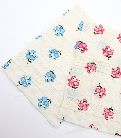 【25SS-445】小花柄プリント綿ローンボーダージャガード　/0.5ｙあたり=～840円