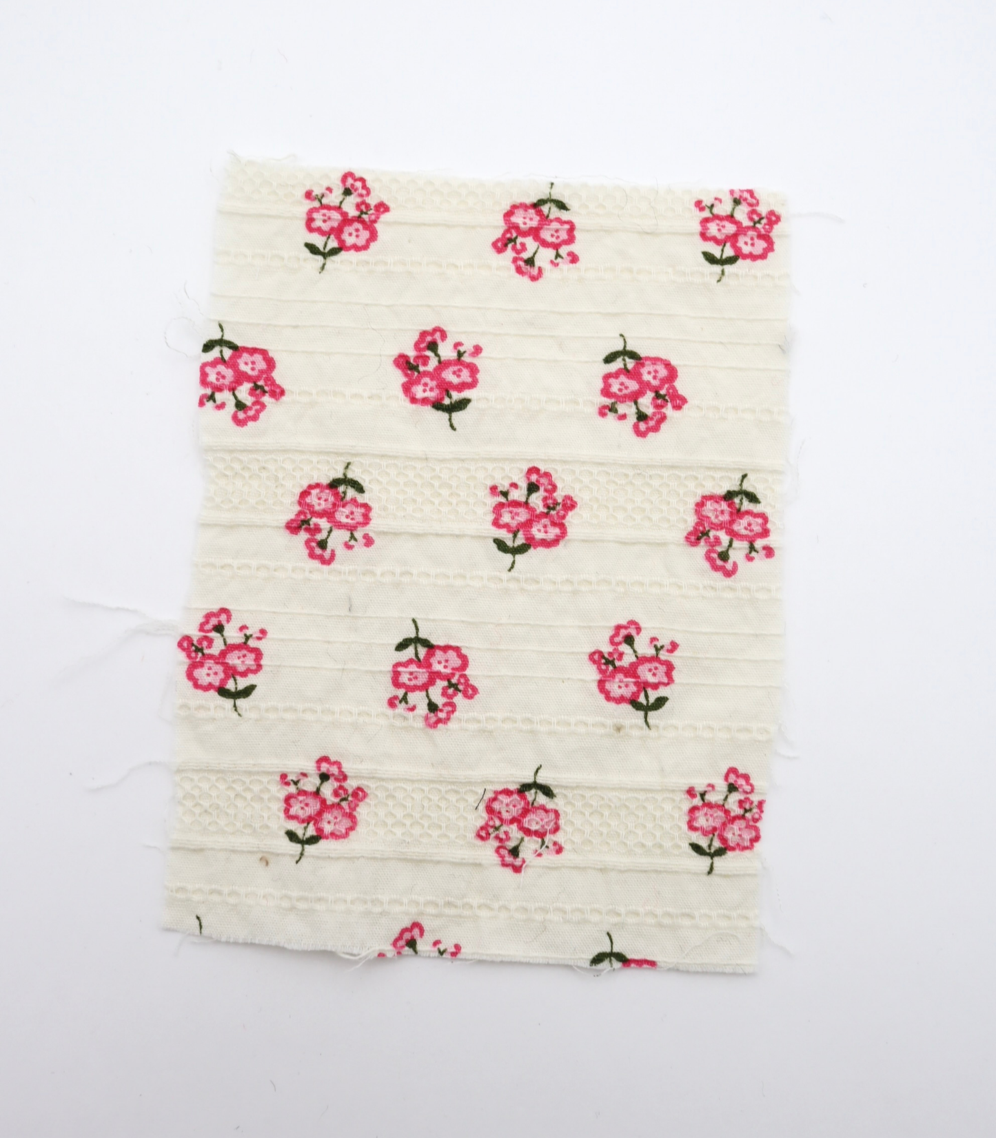 【25SS-445】小花柄プリント綿ローンボーダージャガード　/0.5ｙあたり=～840円