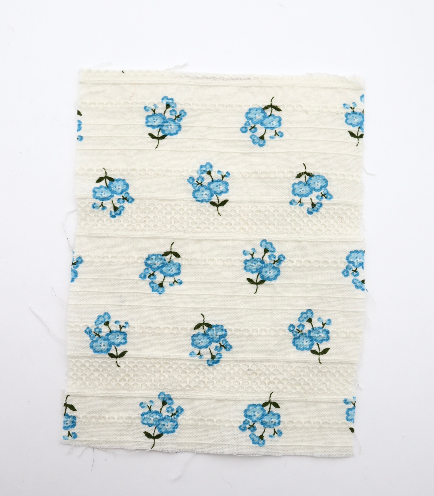 【25SS-445】小花柄プリント綿ローンボーダージャガード　/0.5ｙあたり=～840円