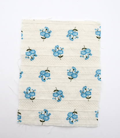 【25SS-445】小花柄プリント綿ローンボーダージャガード　/0.5ｙあたり=～840円