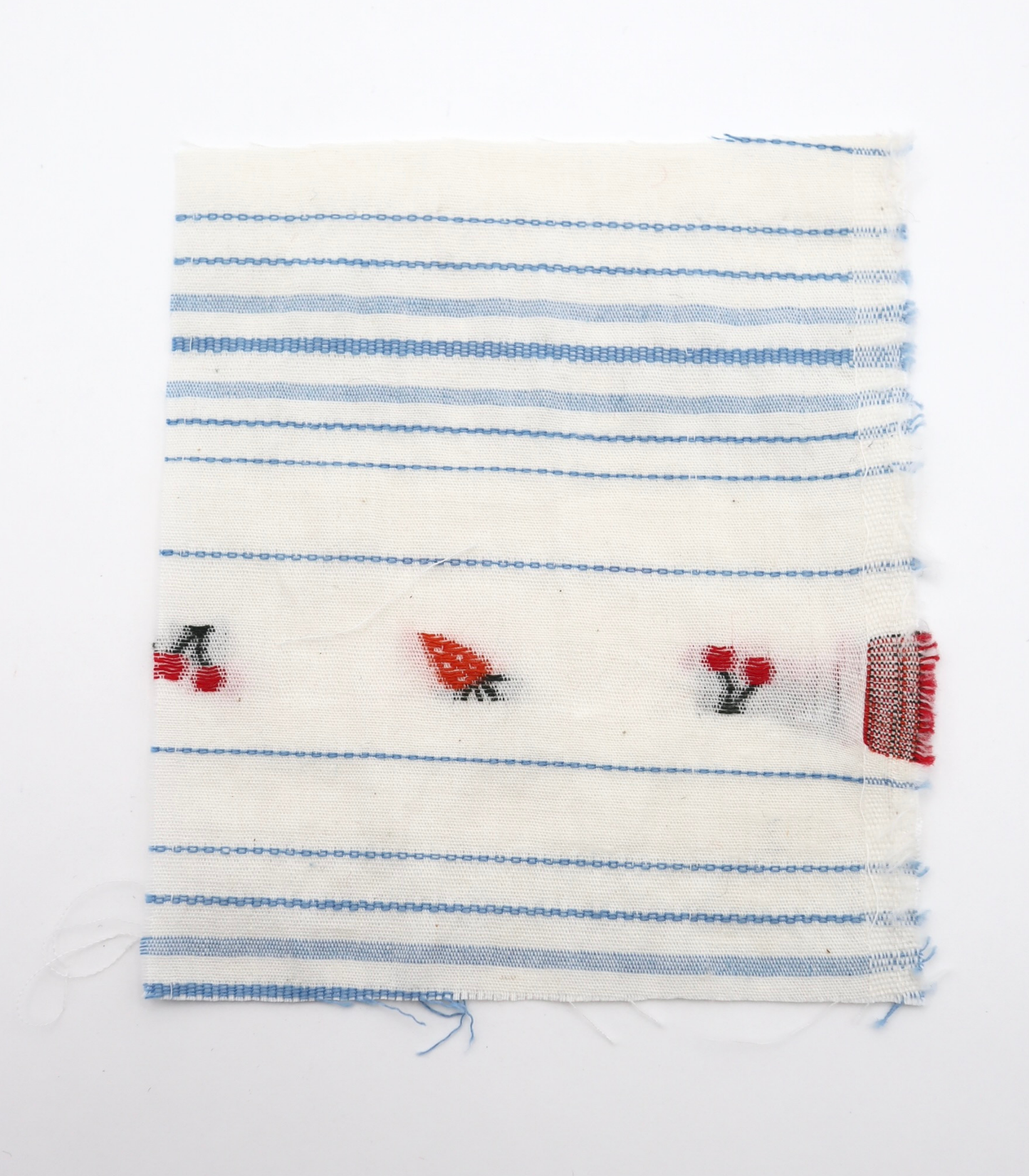 【25SS-444】サクランボ×イチゴ×ボーダー綿ローンジャガード　/0.5ｙあたり=～890円