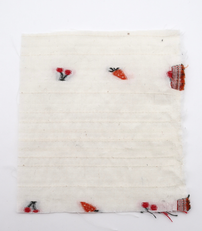 【25SS-444】サクランボ×イチゴ×ボーダー綿ローンジャガード　/0.5ｙあたり=～890円