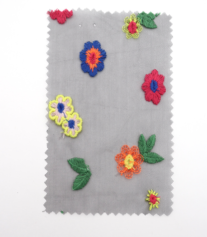 【25SS-455】カラフルフラワー刺繍チュール　/0.5ｙあたり=～1320円