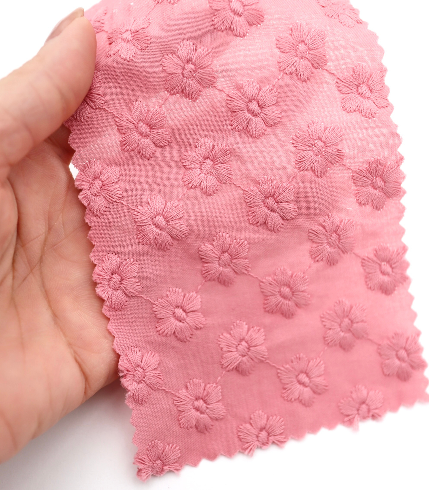 【25SS-454】花柄刺繍綿ローン　/0.5ｙあたり=～1300円