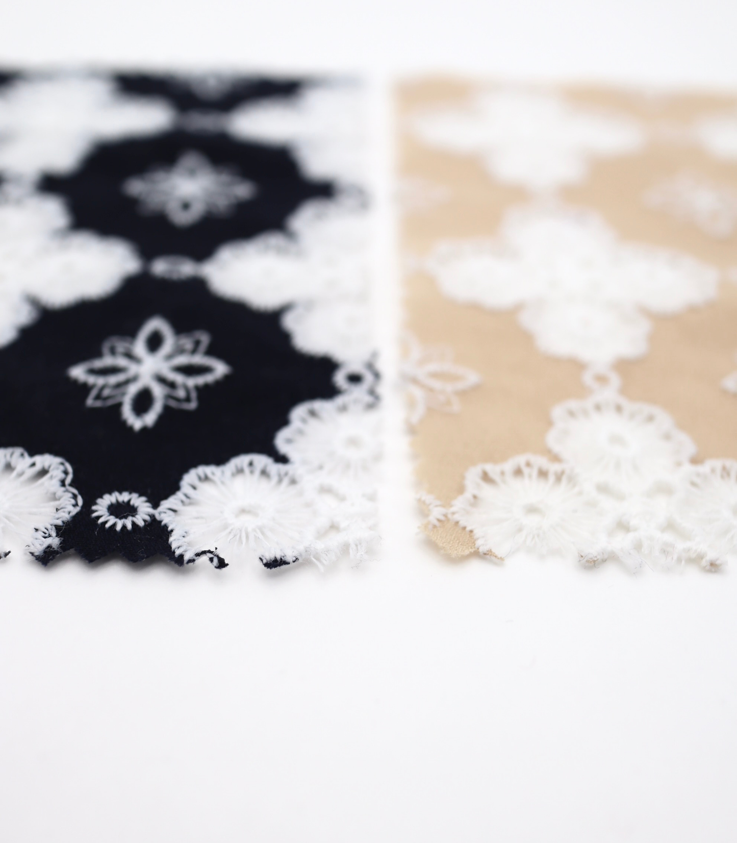 高密度アイレット×大花柄刺繍シフォン生地｜【生地幅】約122センチ 【混率】ポリエステル100％｜春夏ブラウス・ドレス・ドッグウェア向け