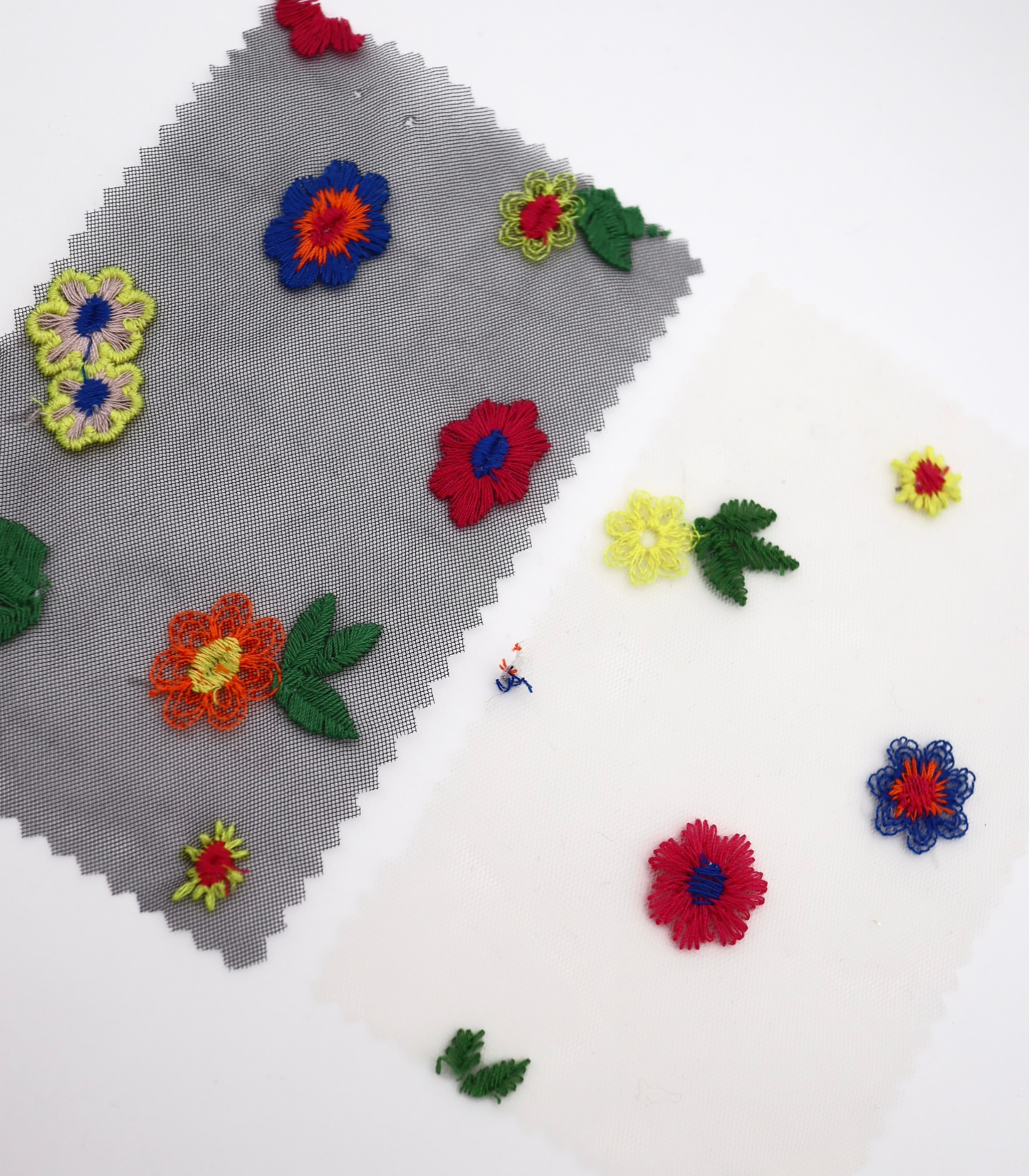 【25SS-455】カラフルフラワー刺繍チュール　/0.5ｙあたり=～1320円