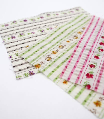 【25SS-446】花柄×ストライププリントサッカー　/0.5ｙあたり=～ 745円