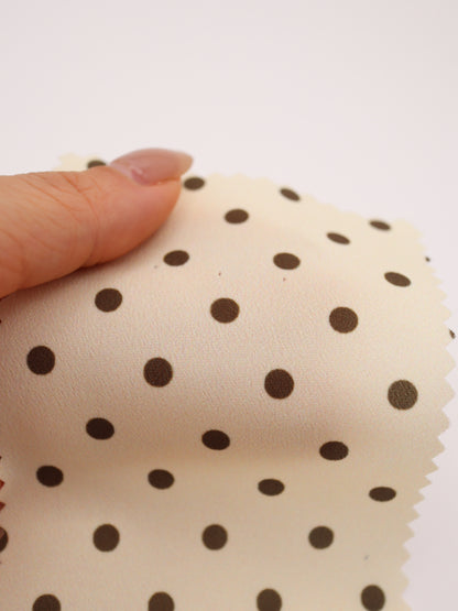 小ドット・高密度サテンジョーゼット｜147cm広幅・5種のドットサイズ展開・防シワ｜ドッグウェア・セレモニー・コンビネーション向け｜26SS-197【生地仕入れ代行卸】