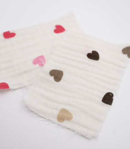 【25SS-293】ハートプリントトリプルガーゼ　/0.5ｙあたり=～980円