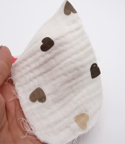 【25SS-293】ハートプリントトリプルガーゼ　/0.5ｙあたり=～980円