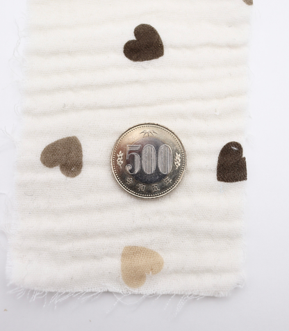 【25SS-293】ハートプリントトリプルガーゼ　/0.5ｙあたり=～980円