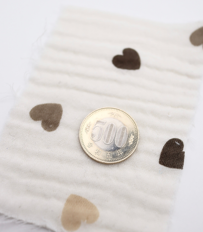 【25SS-293】ハートプリントトリプルガーゼ　/0.5ｙあたり=～980円