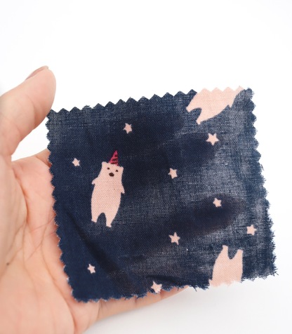 【25SS-292】パーティークマプリントダブルガーゼ　/0.5ｙあたり=～850円