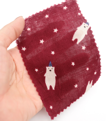 【25SS-292】パーティークマプリントダブルガーゼ　/0.5ｙあたり=～850円