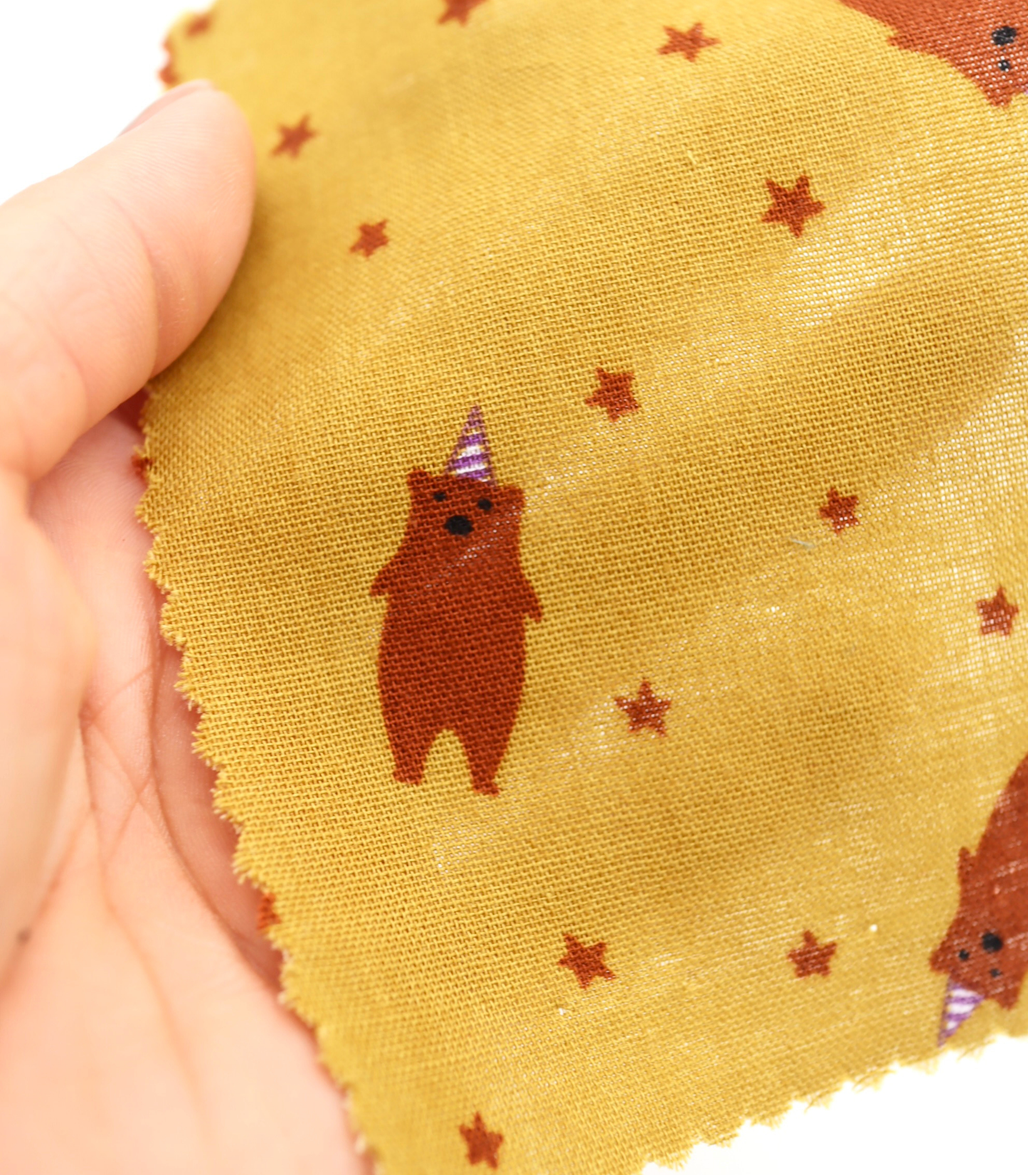 【25SS-292】パーティークマプリントダブルガーゼ　/0.5ｙあたり=～850円