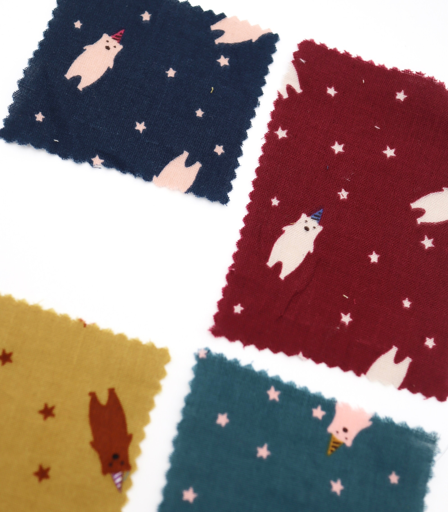 【25SS-292】パーティークマプリントダブルガーゼ　/0.5ｙあたり=～850円