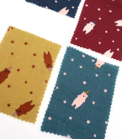 【25SS-292】パーティークマプリントダブルガーゼ　/0.5ｙあたり=～850円