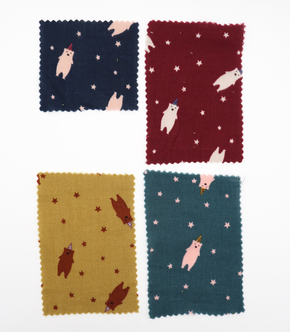 【25SS-292】パーティークマプリントダブルガーゼ　/0.5ｙあたり=～850円