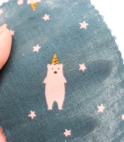 【25SS-292】パーティークマプリントダブルガーゼ　/0.5ｙあたり=～850円