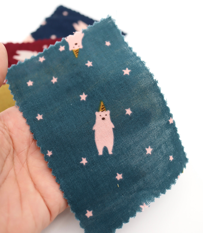 【25SS-292】パーティークマプリントダブルガーゼ　/0.5ｙあたり=～850円