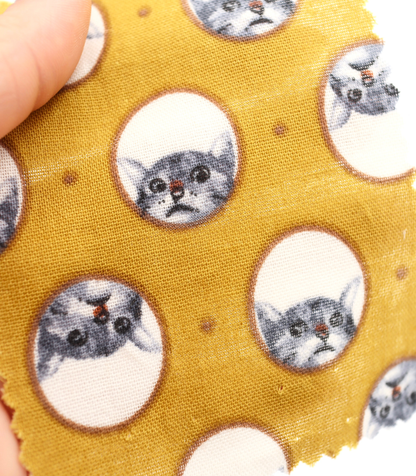 【25SS-290】のぞき見猫ちゃんプリントダブルガーゼ　/0.5ｙあたり=～850円