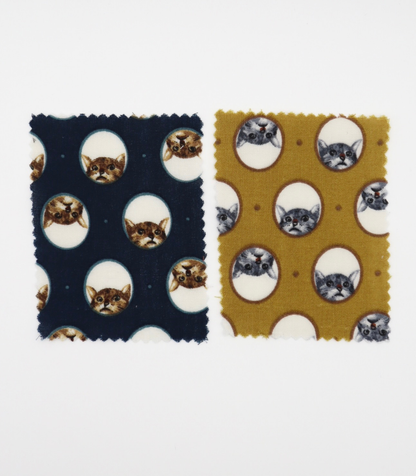 【25SS-290】のぞき見猫ちゃんプリントダブルガーゼ　/0.5ｙあたり=～850円