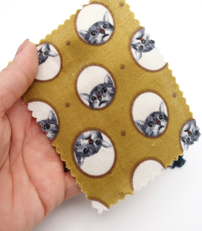 【25SS-290】のぞき見猫ちゃんプリントダブルガーゼ　/0.5ｙあたり=～850円