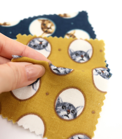 【25SS-290】のぞき見猫ちゃんプリントダブルガーゼ　/0.5ｙあたり=～850円