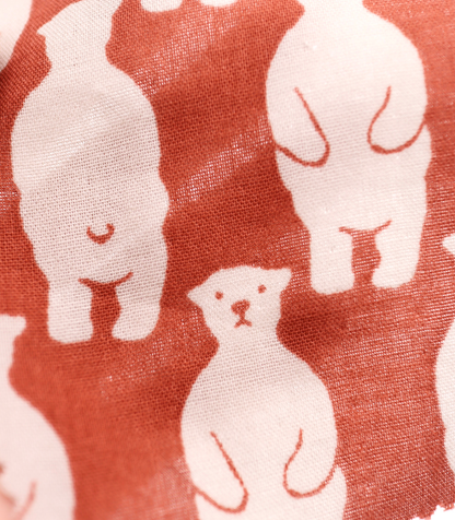 【25SS-291】スタンディングクマさんプリントダブルガーゼ　/0.5ｙあたり=～850円