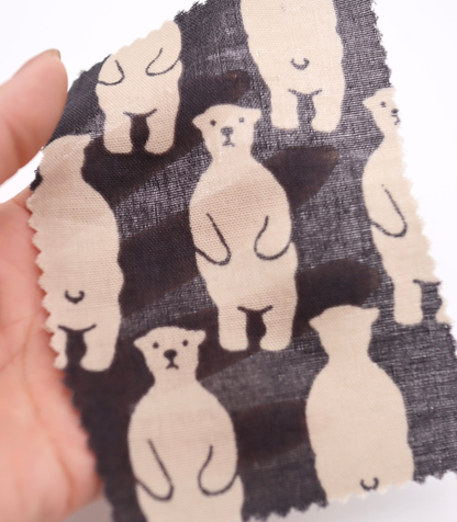 【25SS-291】スタンディングクマさんプリントダブルガーゼ　/0.5ｙあたり=～850円