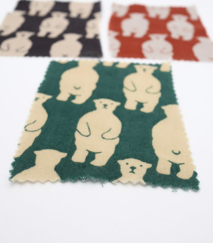 【25SS-291】スタンディングクマさんプリントダブルガーゼ　/0.5ｙあたり=～850円