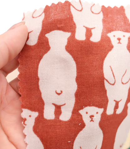 【25SS-291】スタンディングクマさんプリントダブルガーゼ　/0.5ｙあたり=～850円