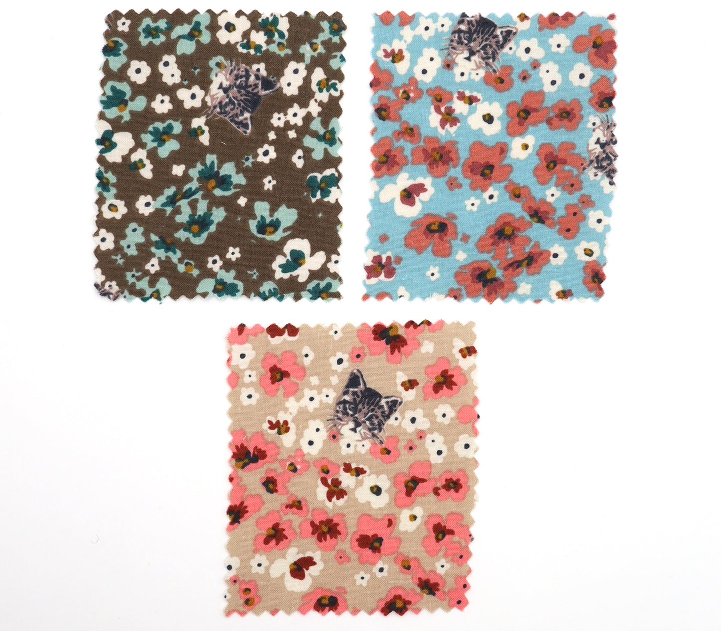 【25SS-230】小花にうもれるねこちゃんプリント綿ローン　/0.5ｙあたり = ～805円