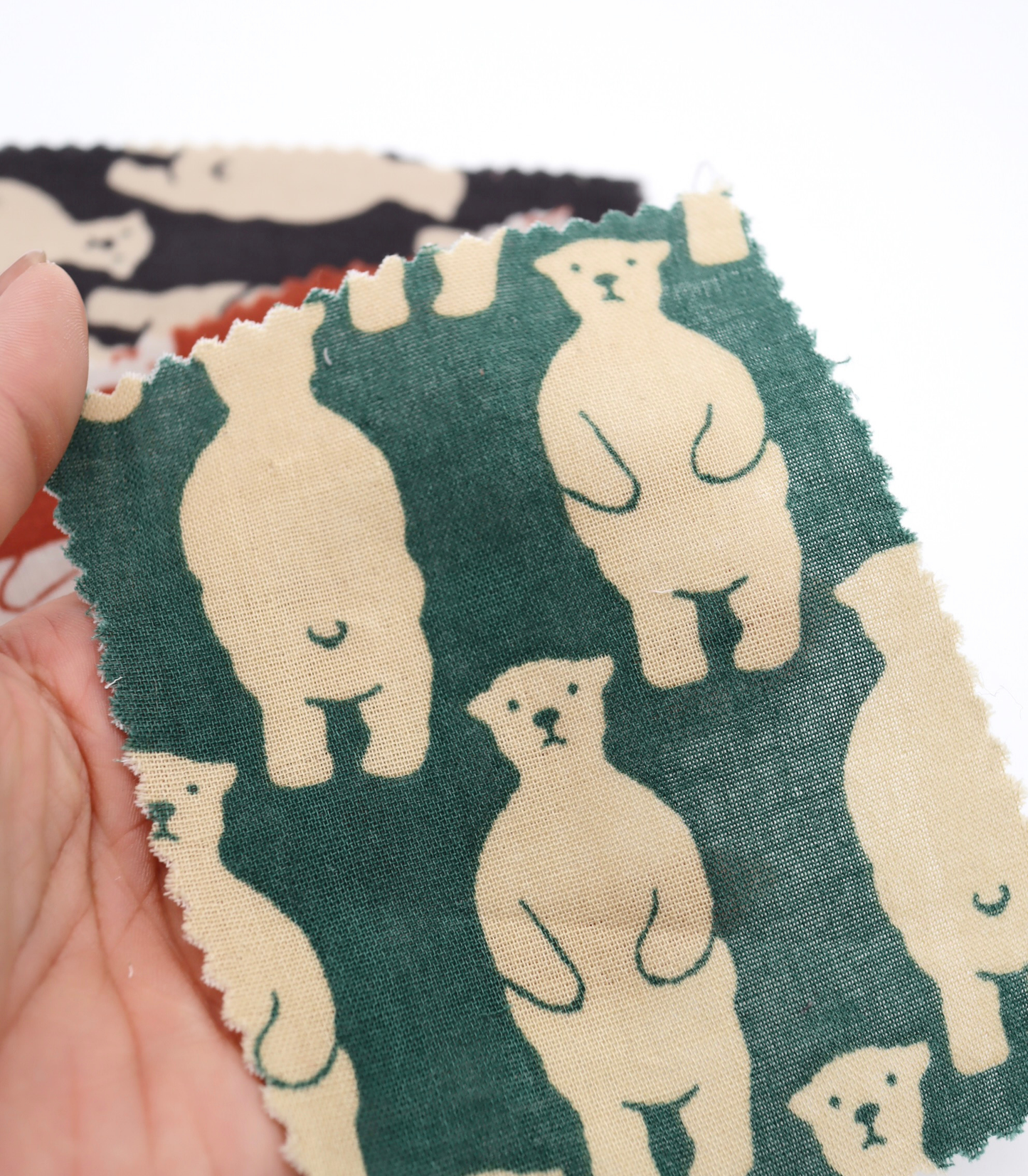 【25SS-291】スタンディングクマさんプリントダブルガーゼ　/0.5ｙあたり=～850円